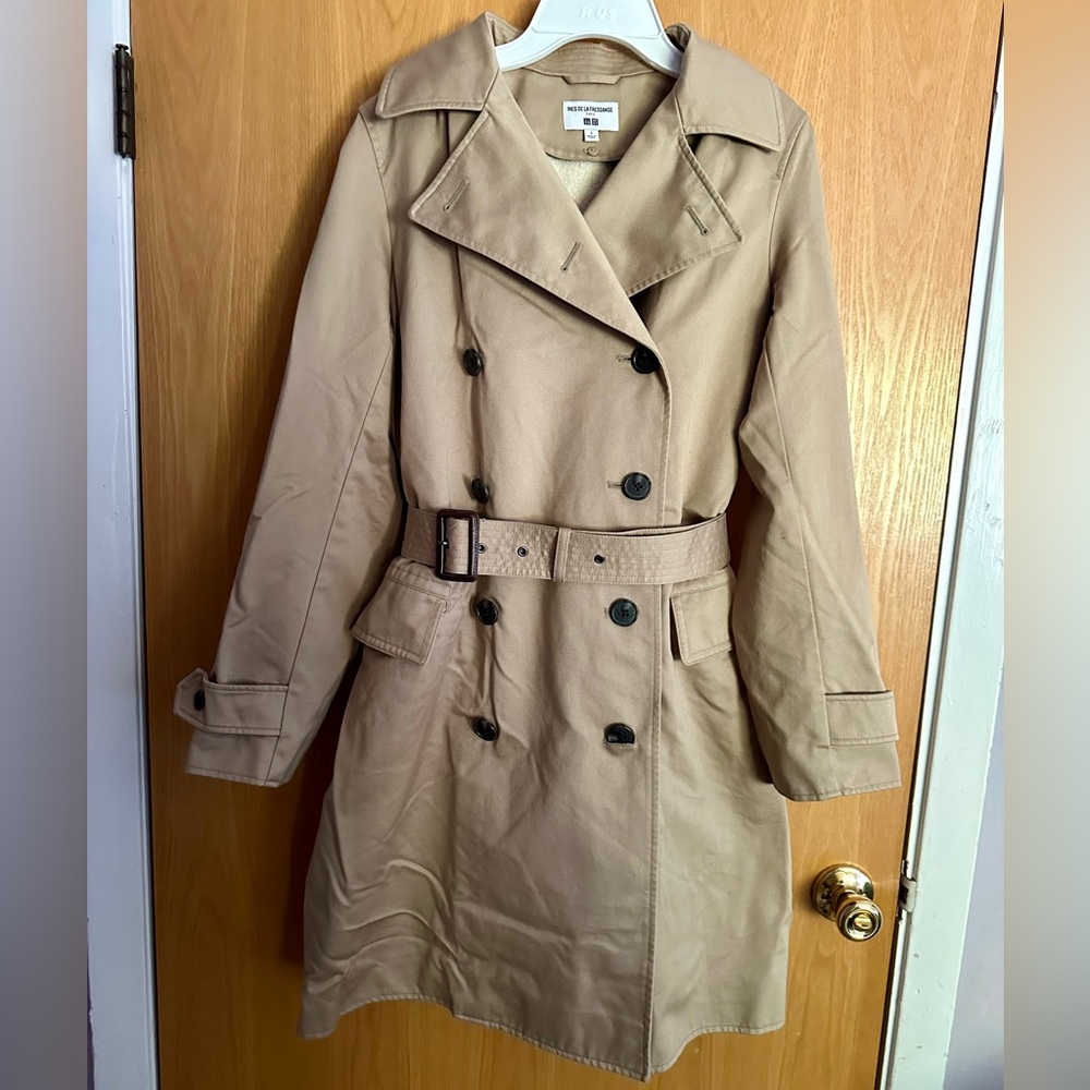 Uniqlo Ines de la Fressange Khaki Trench Coat - Picture 2 of 12